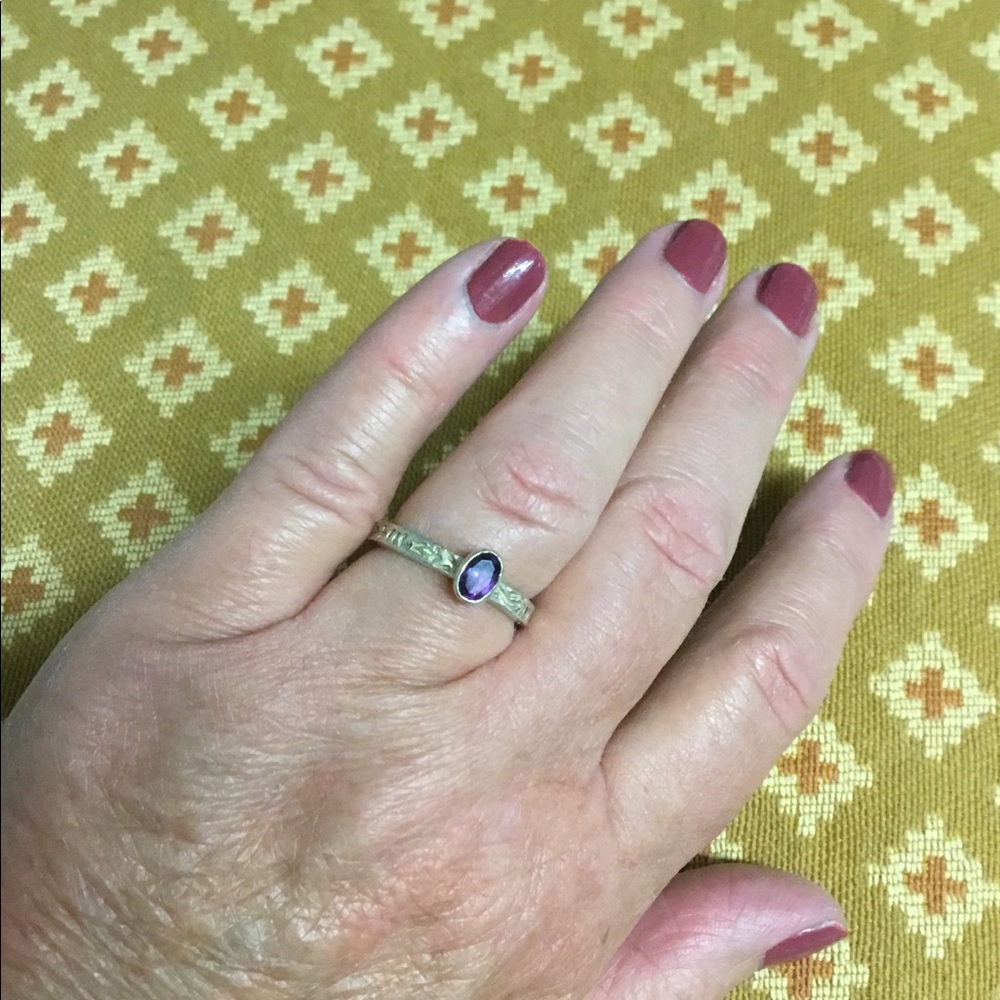 Ss Amethyst Ring - image 2